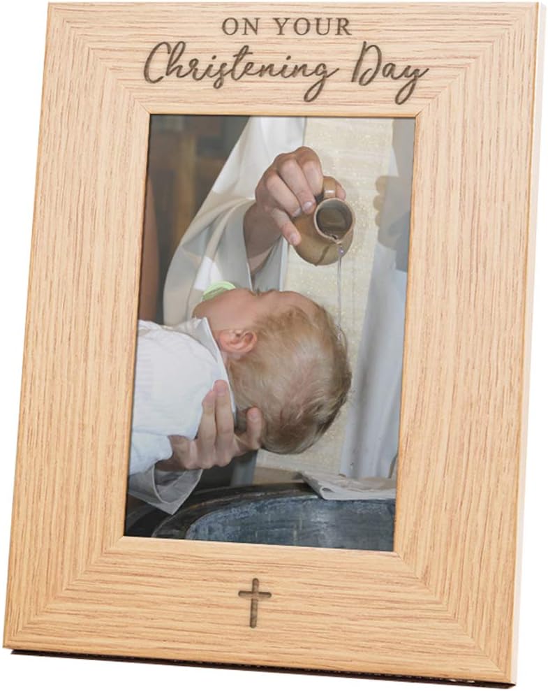 Wooden Christening Photo Frame/Engraved Christening Picture Frame/Christening Frame/Engraved
