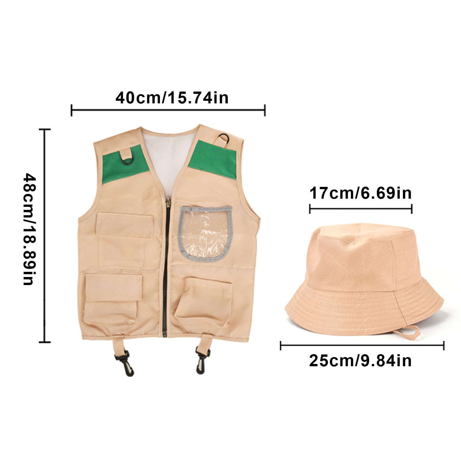 Kids Explorer Costume - 165g Outdoor Adventure Kit | Washable Fishing Vest | Kids Safari Costume | Play Fishing Polyester — view 6