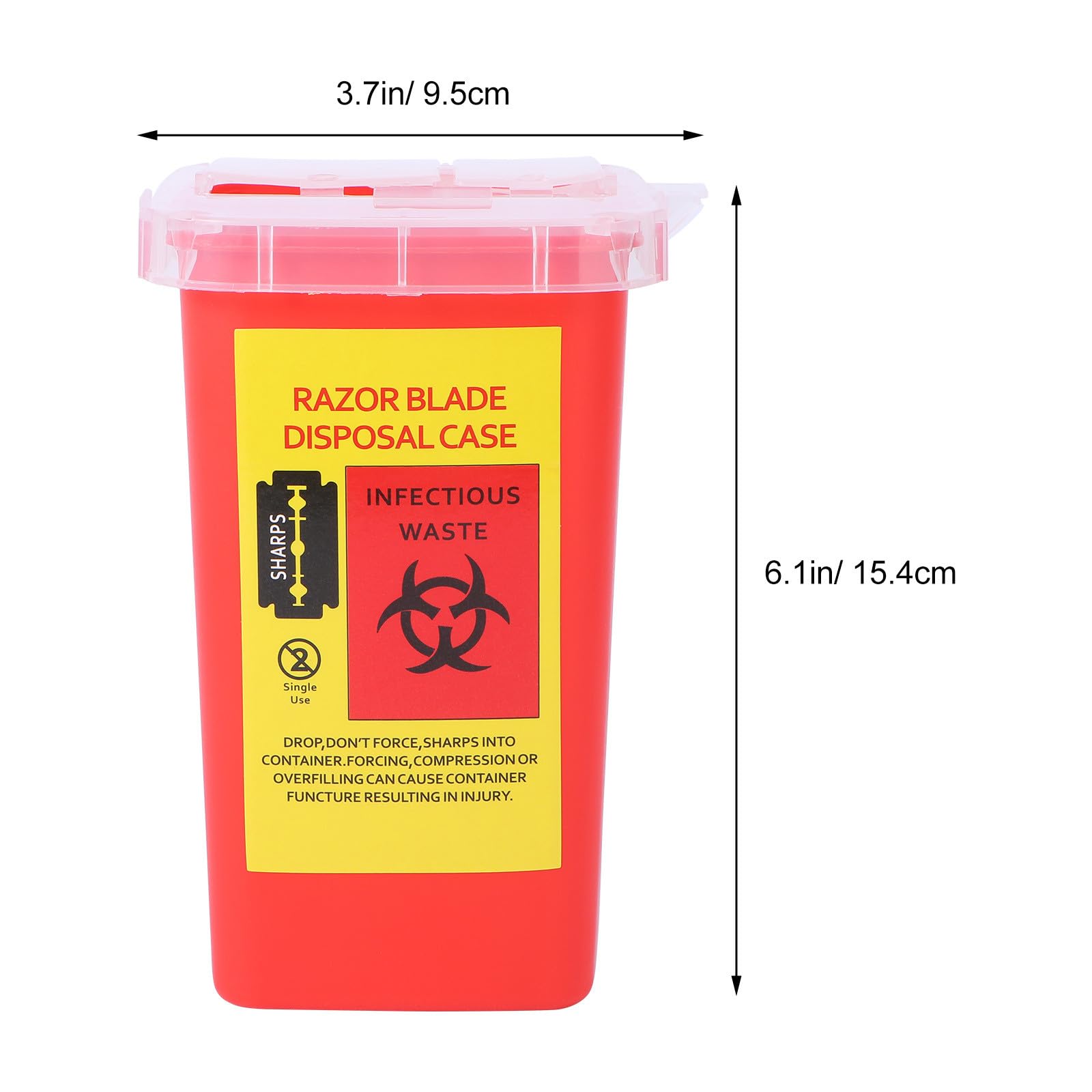 Pojemnik na zużyte ostrza do golenia, Dispenser Barbiere, czerwony ABS, przenośny, do salonu