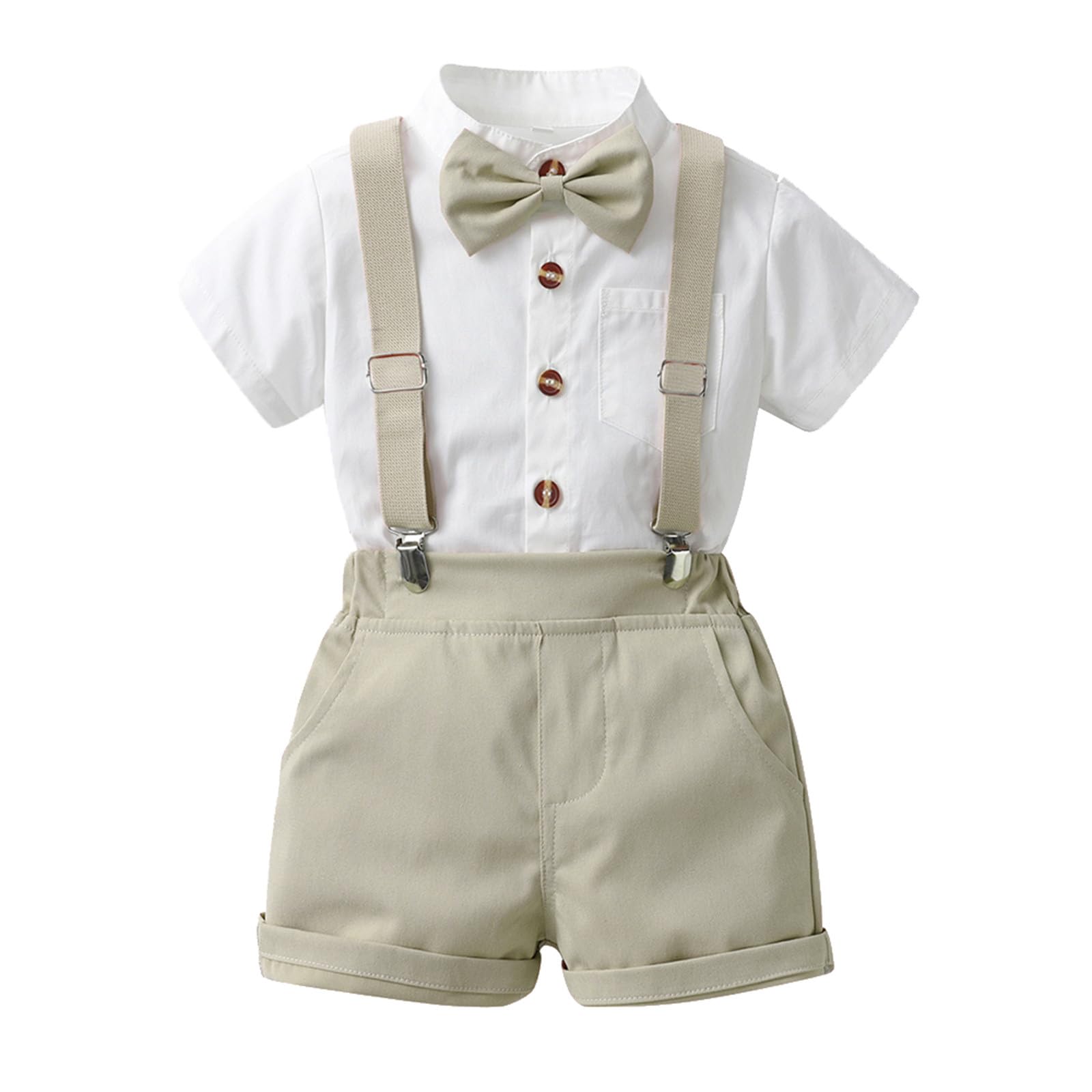 Cokbyavla Men's 66Beige Baby Boy 2Pcs Summer Outfits, Baby Boys Short Set Summer Shorts And Button Down Short Sleeve Lapel Shirt Kids Hawaiian Shirts And Blouses Green Dinosaur Costume(,3-4 Years)