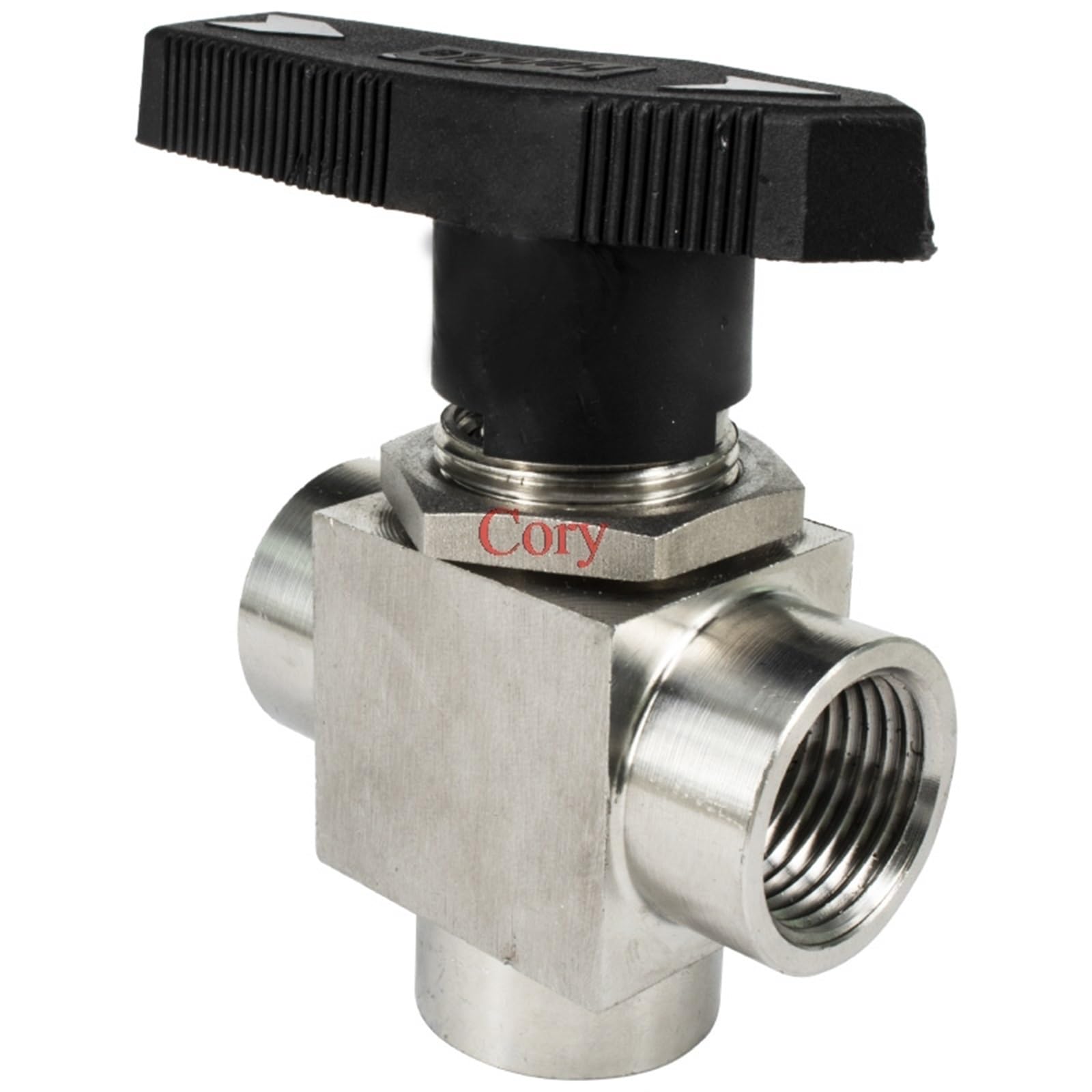 Válvula de Bola de Tres vías, Rosca Hembra G1/8", G1/4", G3/8", G1/2", G3/4", BSP, Acero Inoxidable 304, Alta presión y Temperatura.(0.25 Inch)