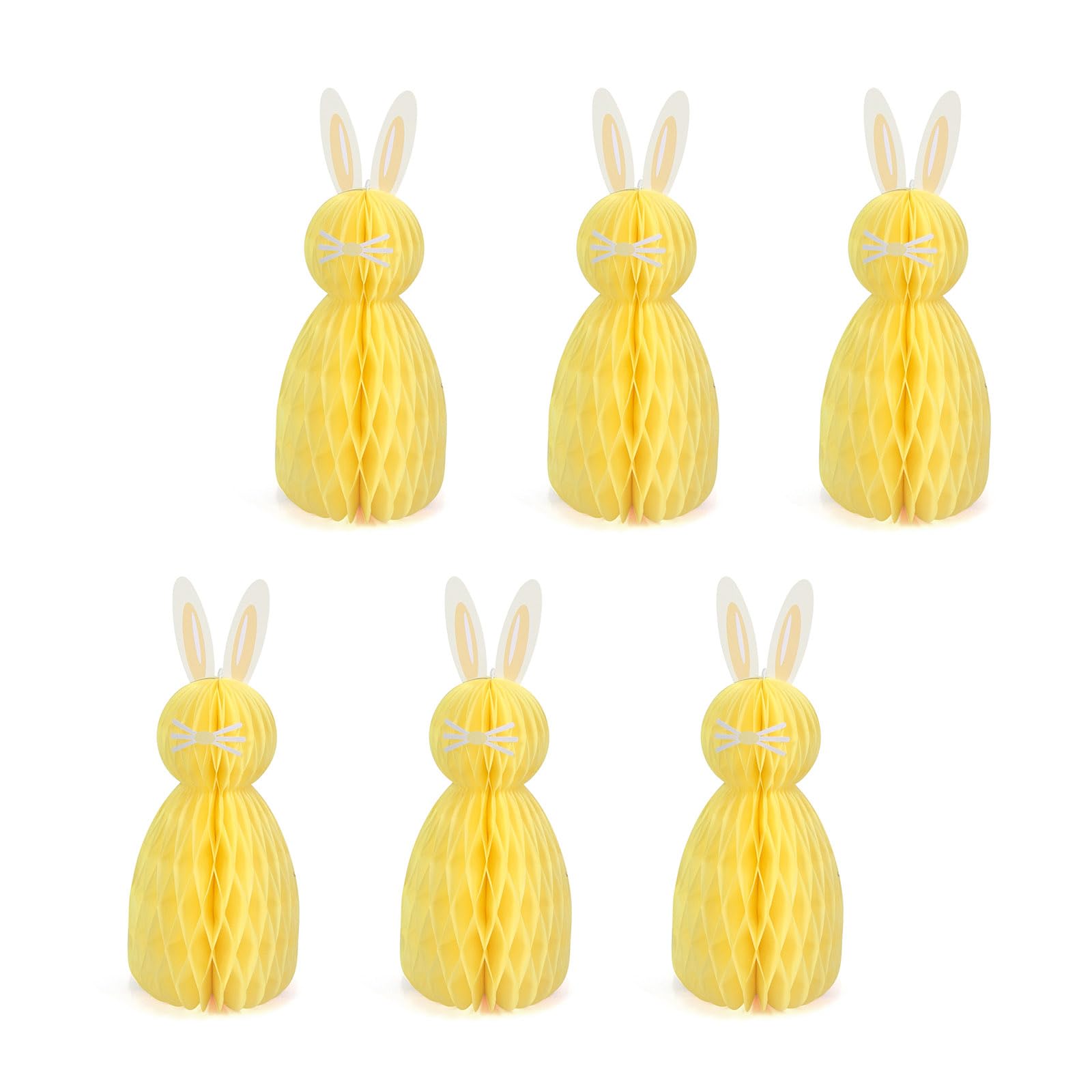 Jazuaiao Multipurpose Easters Party Decorations 6Pcs Honeycombed Rabbits Hanging Centerpieces for Home and Event Decoration Rabbits Decoration