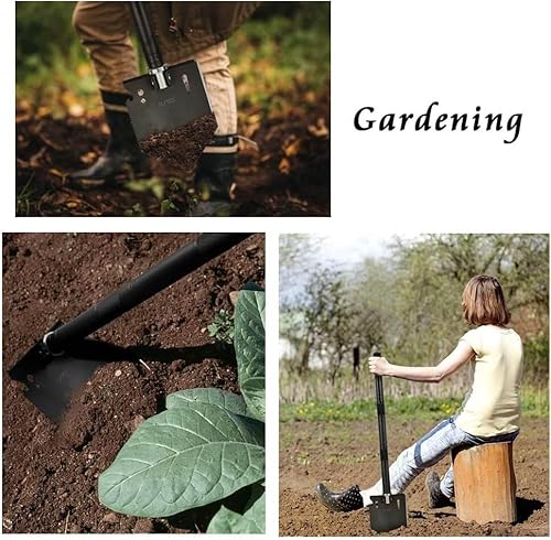 image for iunio 28in Folding Survival Shovel, Heavy-Duty Carbon Steel Military E