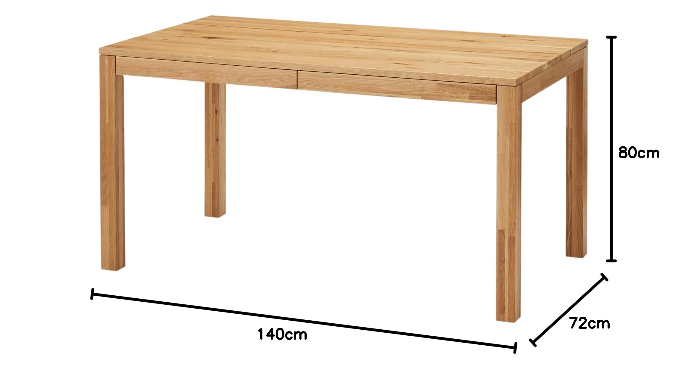 Amazon.co.jp: 無印良品 木製テーブル オーク材 幅140×奥行80×高さ72cm 