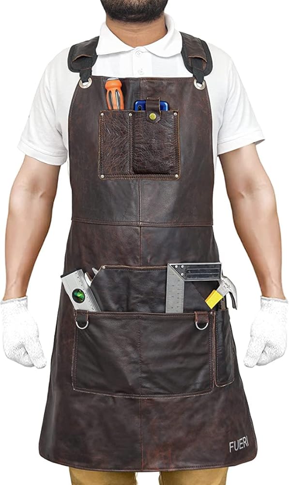 ArmaWEAR Leather Craft Apron 6 Pockets Premium Heavy Duty