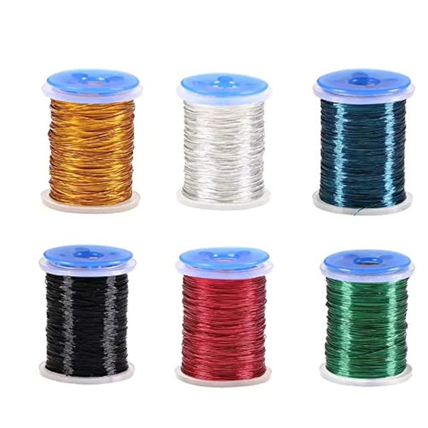 Greatfishing 0.1mm, 0.2mm, 0.3 mm Fly Tying Copper Wire Spoolet Fly Tying Materials Round Metal Thread for Larve Nymph Midge Streamer Flies