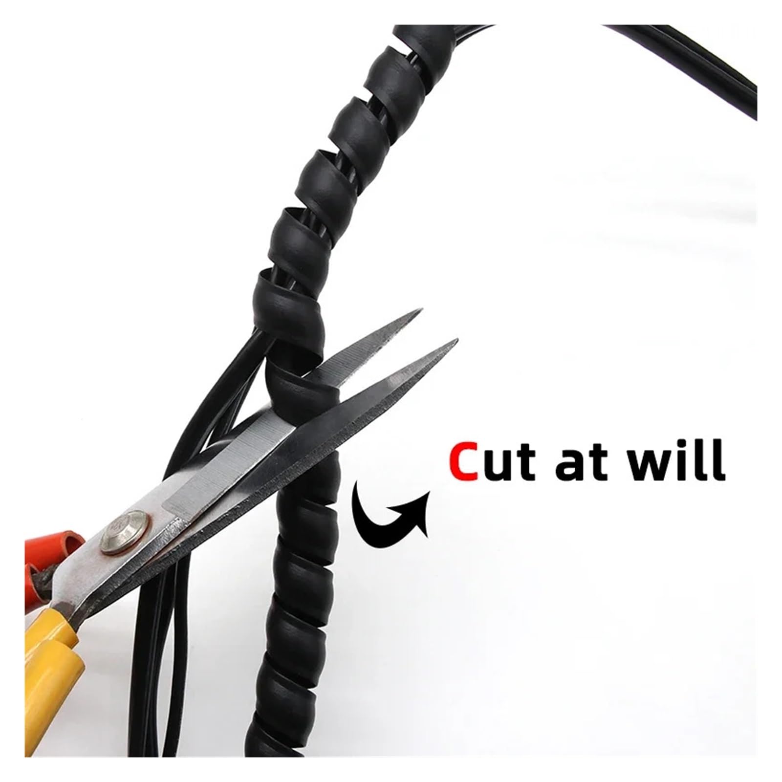 1/3/5 metros 8-35 mm organizador de línea de protección de tubería flexible espiral enrollado cable protector de cable funda de cable (rojo, ID 14 mm _ 5 metros)