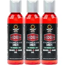 Tropic Isle Living Mens Beard Oil 3x Strong Roots MenBeard + HairOil 4 oz Bundle with Red Pimento, Shea Butter, and JBCO Moisturizing, Softening, and Shine for Beard and Hair Gift Set 3 Items