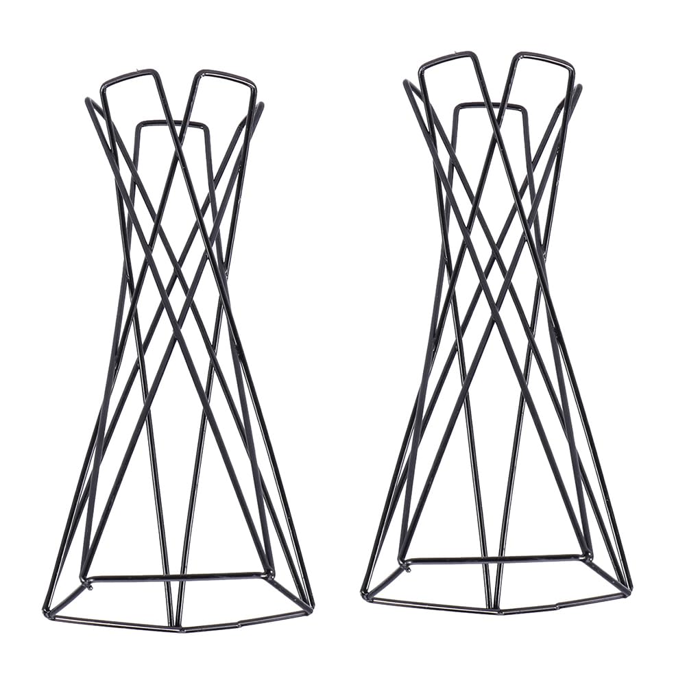 Lot de 2 grands conteneurs en métal pour plantes d'intérieur - Support pour plantes aériennes - Noir - Décoration de chambre - Support mural pour fleurs - Grand support de suspension de bureau