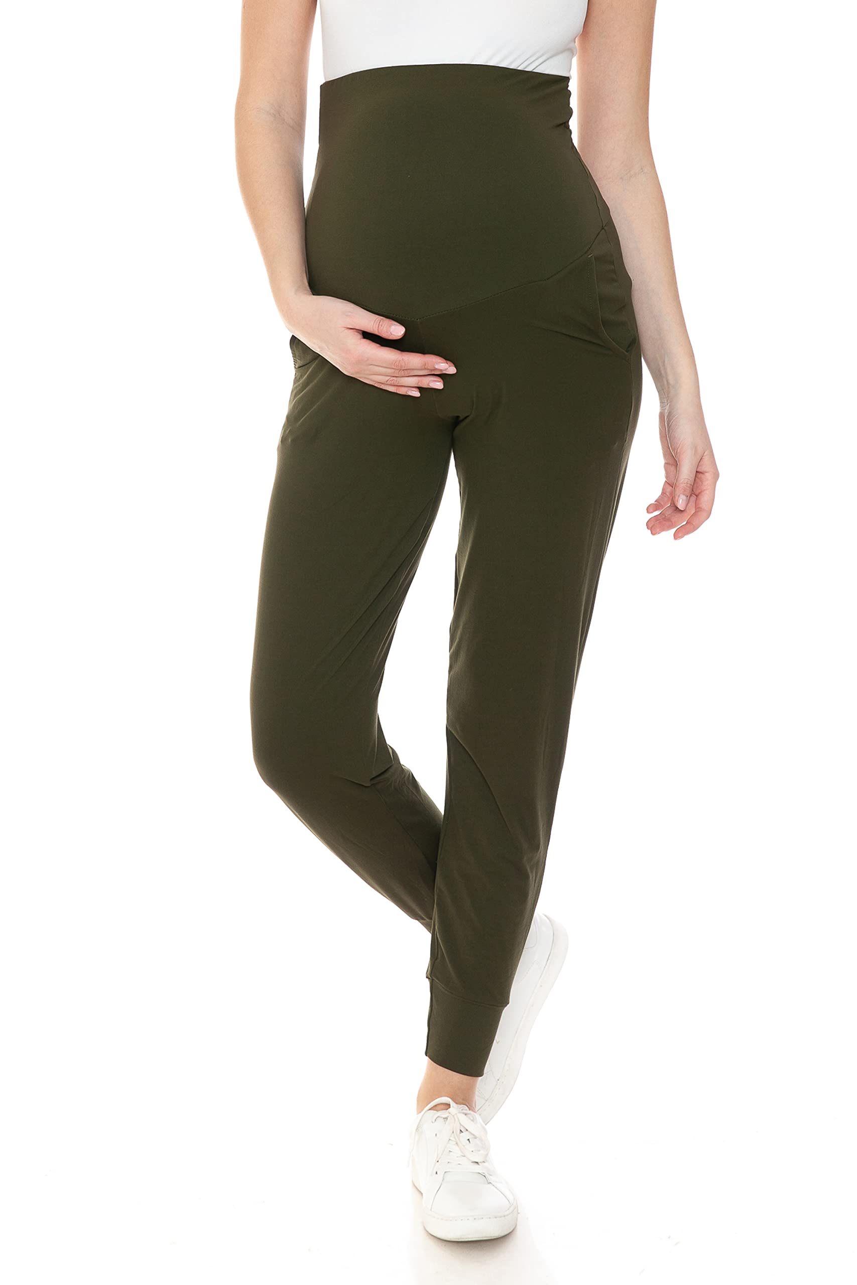 Leggings Depot Umstandshose für Damen, über dem Bauch, Schwangerschafts-Jogger, lässige Lounge-Hose
