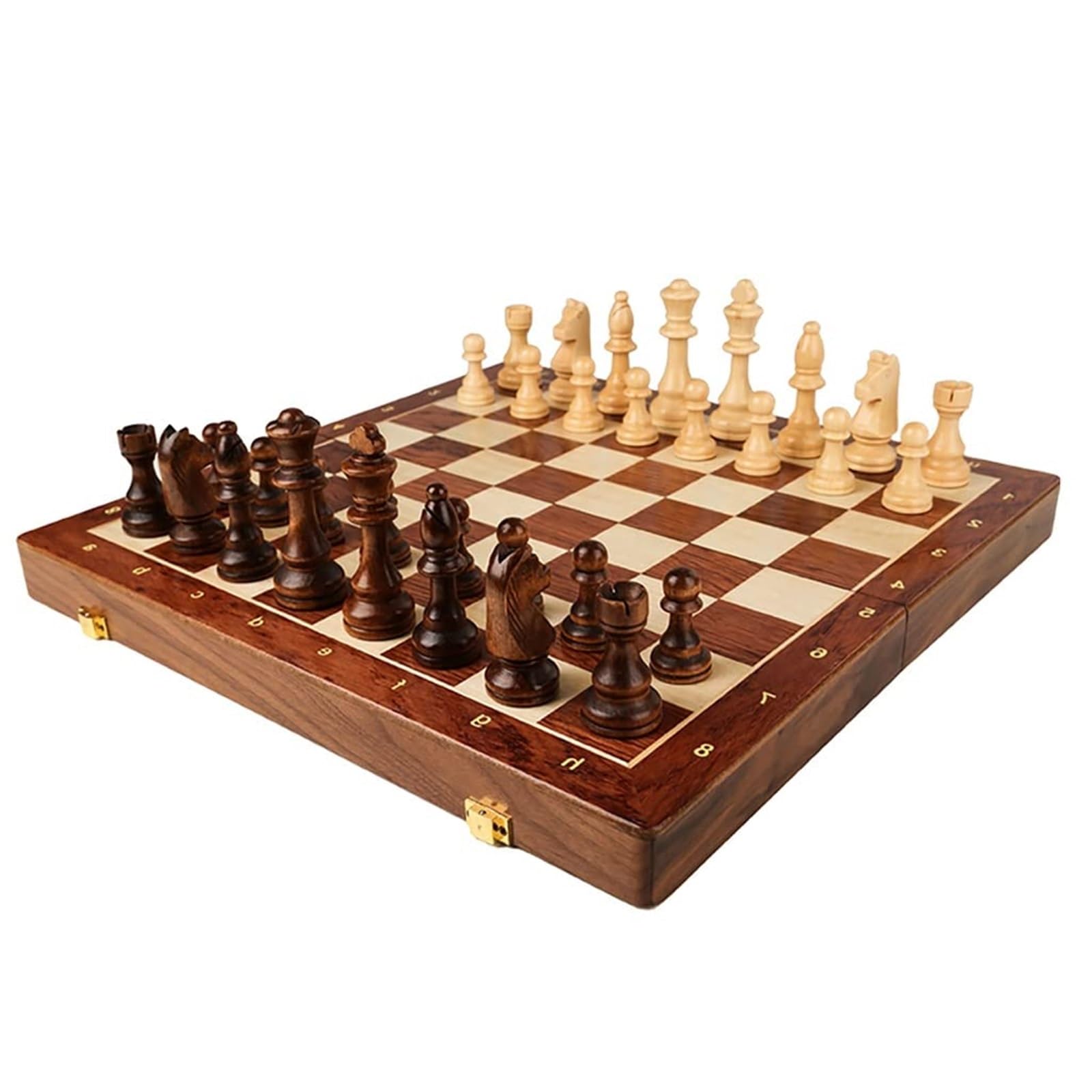 ajedrez magnetico Juego de ajedrez Plegable de Nogal con Almacenamiento, Tablero portátil for Adultos y niños, Ideal for Viajes y Juegos Familiares.(45 * 45cm)