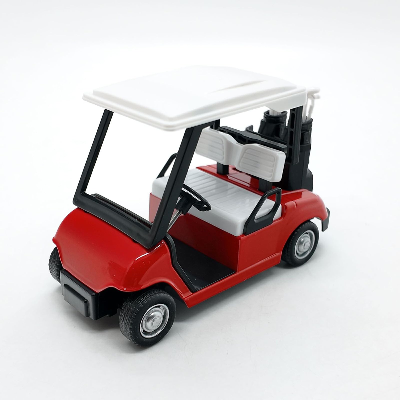 NPLSEO Diecast Golf Carts Toy, Golf Cart Decoration Model Miniature Golfs Buggy Elegant Desk Ornament, Miniature Gifts Kids Car Toy Friction Powered Golfs Cart Ornament Scale Toys (Red)