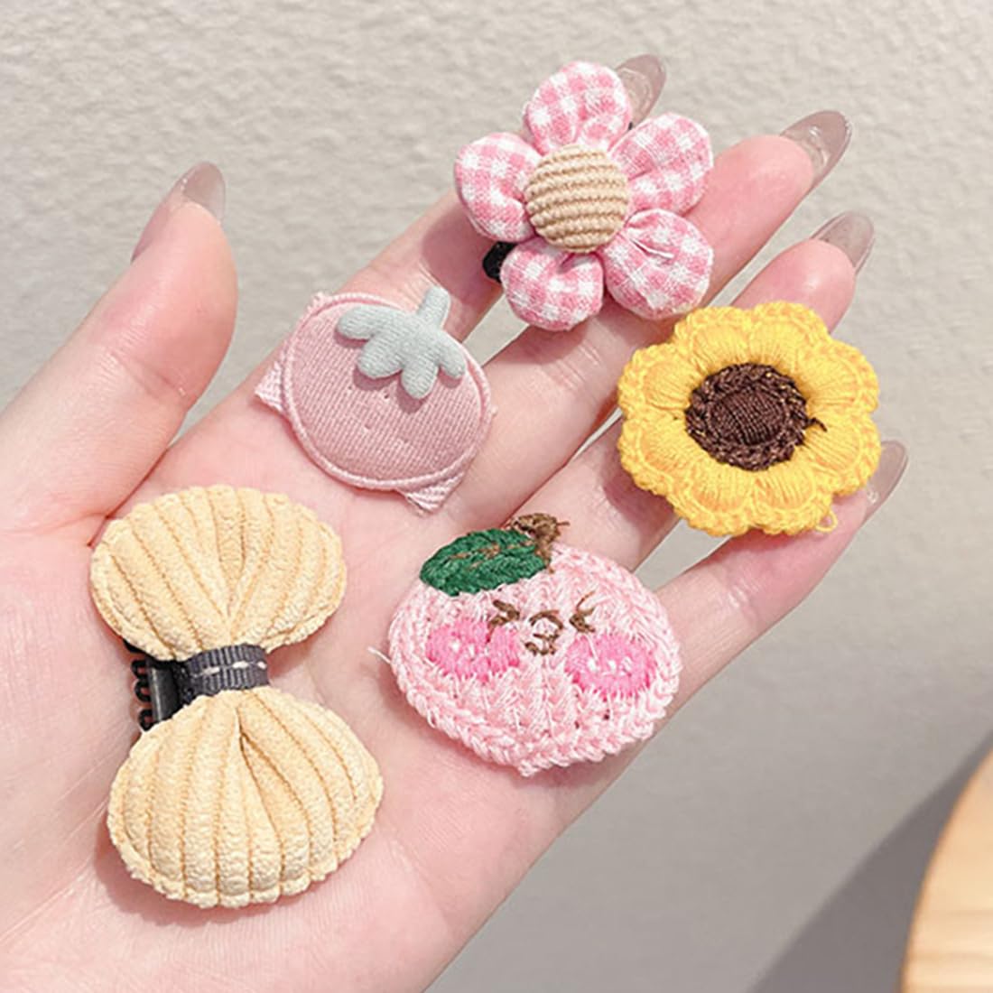 5 Barrettes Anti-Dérapantes Pour Bébé Fille - Accessoires Cheveux Fin Avec Noeud | 0-36 Mois