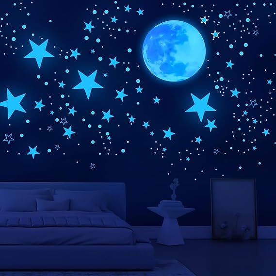 Luminous Stars Children's Room Luminous Stars Self-Adhesive 629 Pieces Starry Sky Stickers Children's Room Decoration Starry Sky Children's Room Boys Wall Stickers Self-Adhesive Girls B...
