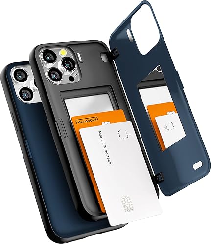 GOOSPERY Parachoques magnético para puerta compatible con iPhone 13 Pro Max, funda tipo cartera con tarjeta, cierre automático de fácil imán, doble