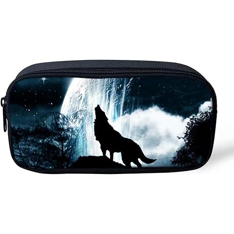 Cute Moon Wolf Pencil Bag: The Perfect School Supply for Kids