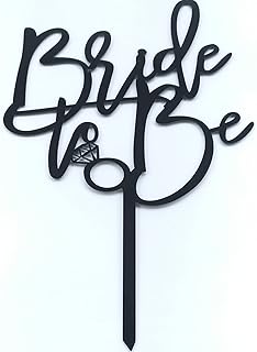 Cake Topper Black Acrylic Bride To Be For Wedding Decorations Party Favor Cake Accessory Gift 1032-BL (Pack of 1)