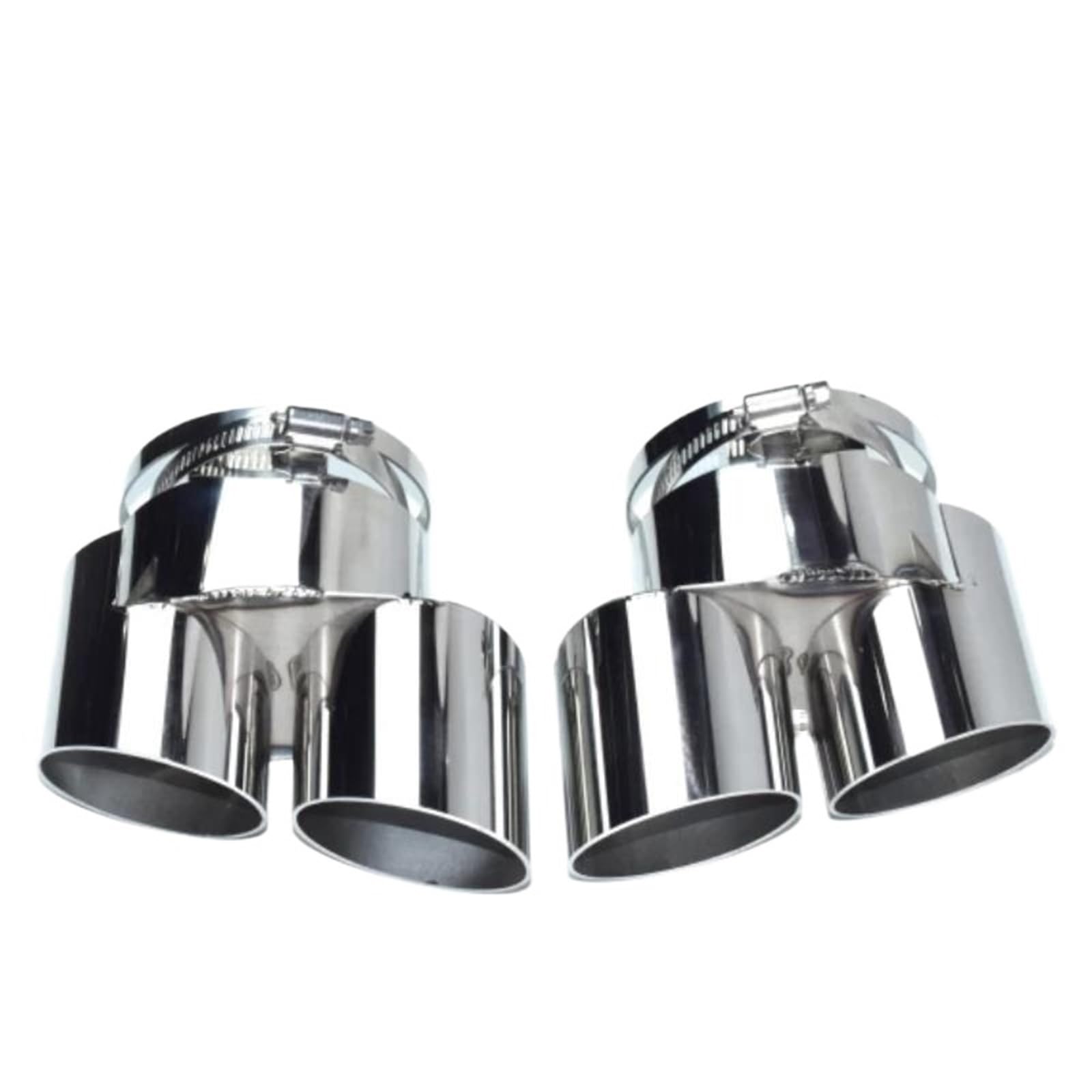 For BMW For X5 X6 X7 2020-2025 Muffler Tailpipe Exhaust Pipe Tip Nozzle Stainless Steel Head Muffler Exhaust Pipe Tail(SiIver)