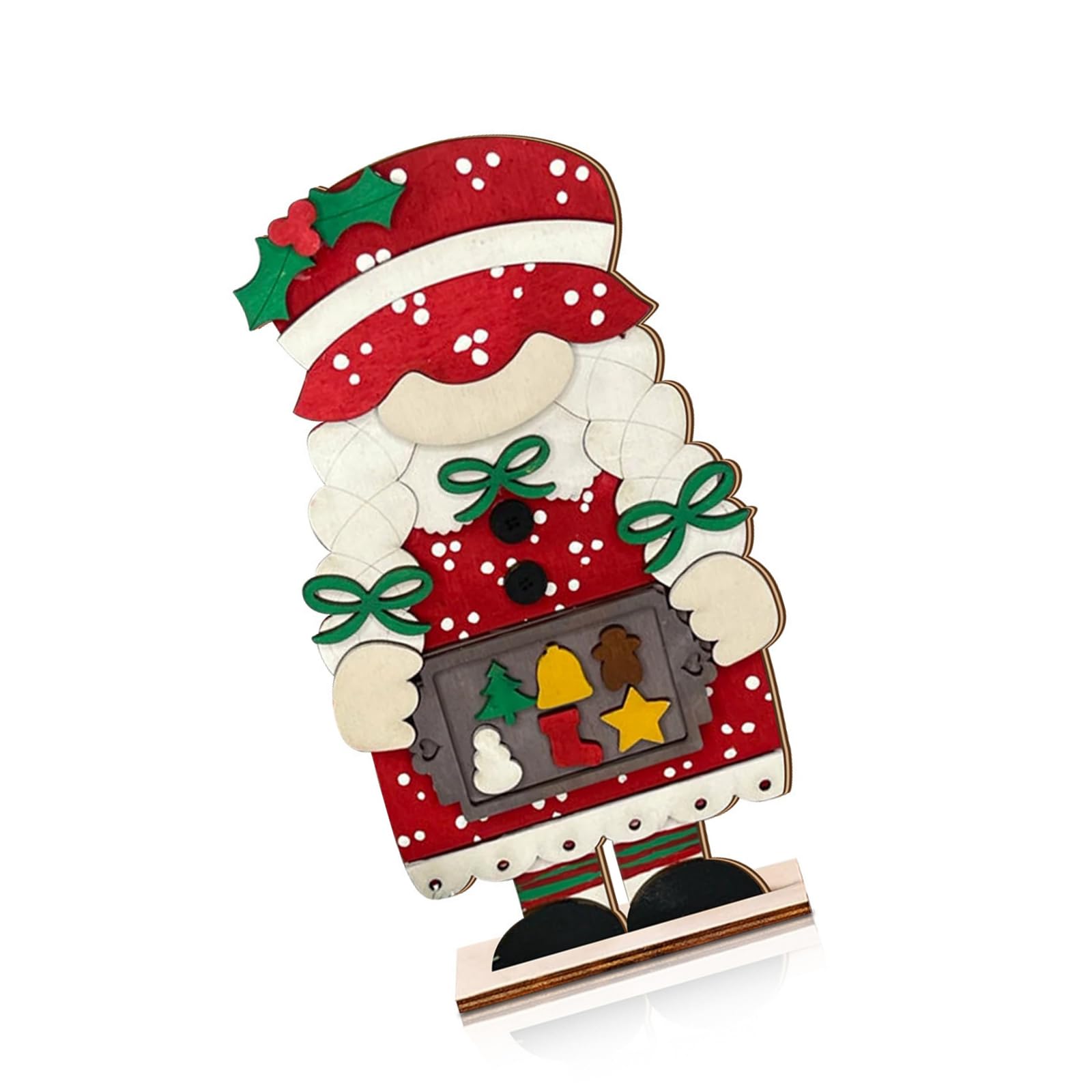 Jazuaiao Sturdy Christmas Wooden Decorative Gnomes Water Base Coating Artistic Indoor Holiday Centerpieces Christmas Gnomes Figurines