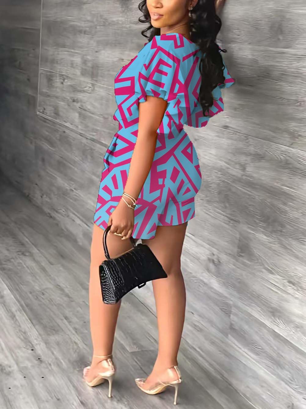 Fooullaide Womens Summer 2 Piece Outfit Set Crop Top Butterfly Sleeve Short Set Sexy Beach Vacation 2pc Sets - Image 4