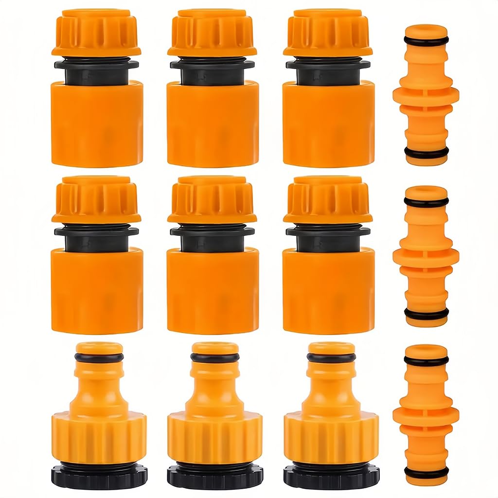 HASTHIP® 12Pcs Garden Hose Connectors, Garden Water Hose Pipe Quick Connector Set for 1/2" & 3/4" Hoses, Water Pipe Fittings, Tap Adapte for Garden Irrigation & Outdoor Use-picture-13
