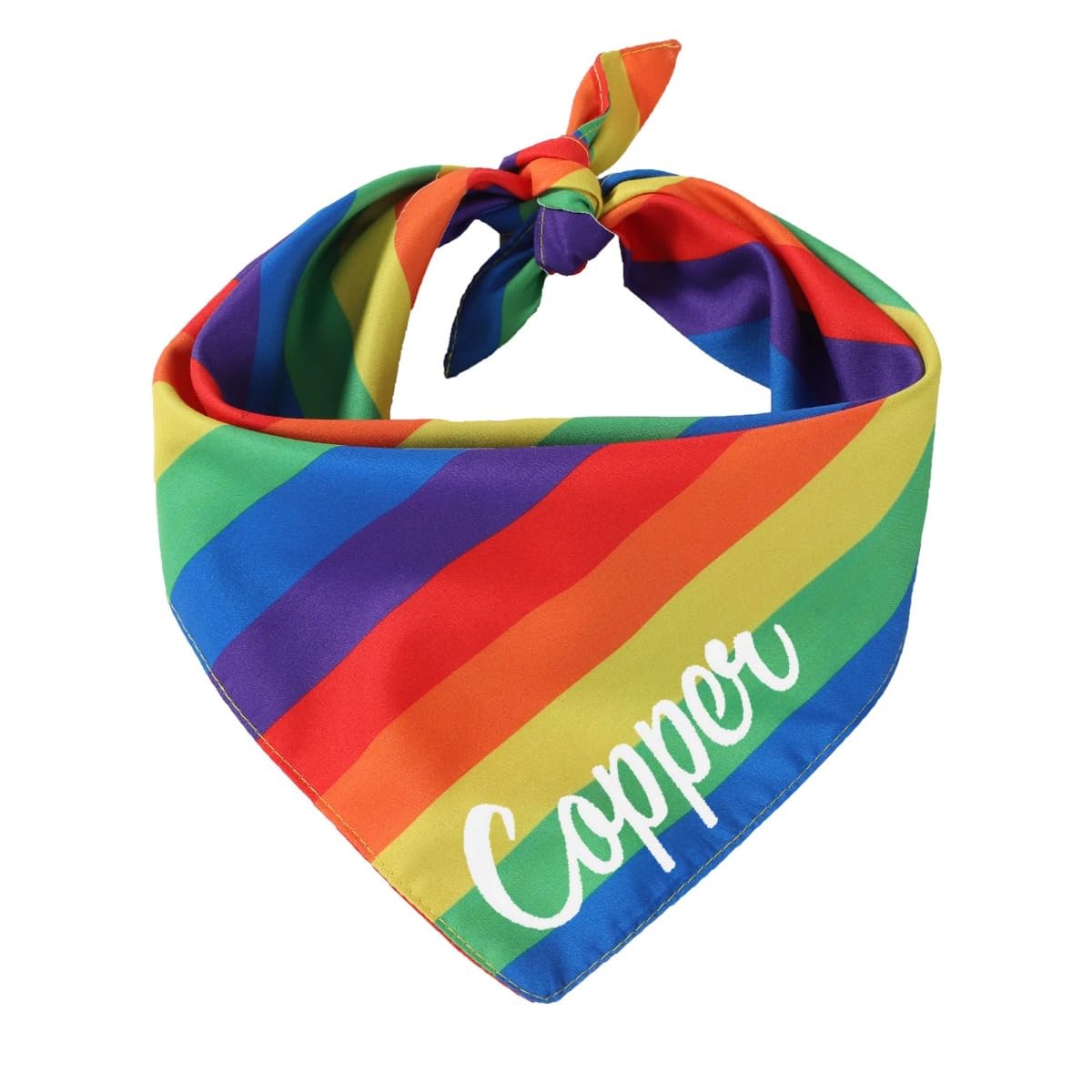 Bandana de perro con nombre bordado personalizado para los amantes de los perros, pañuelo de algodón arcoíris, bufandas triangulares, baberos triangulares, collar de perro, bandana para perros