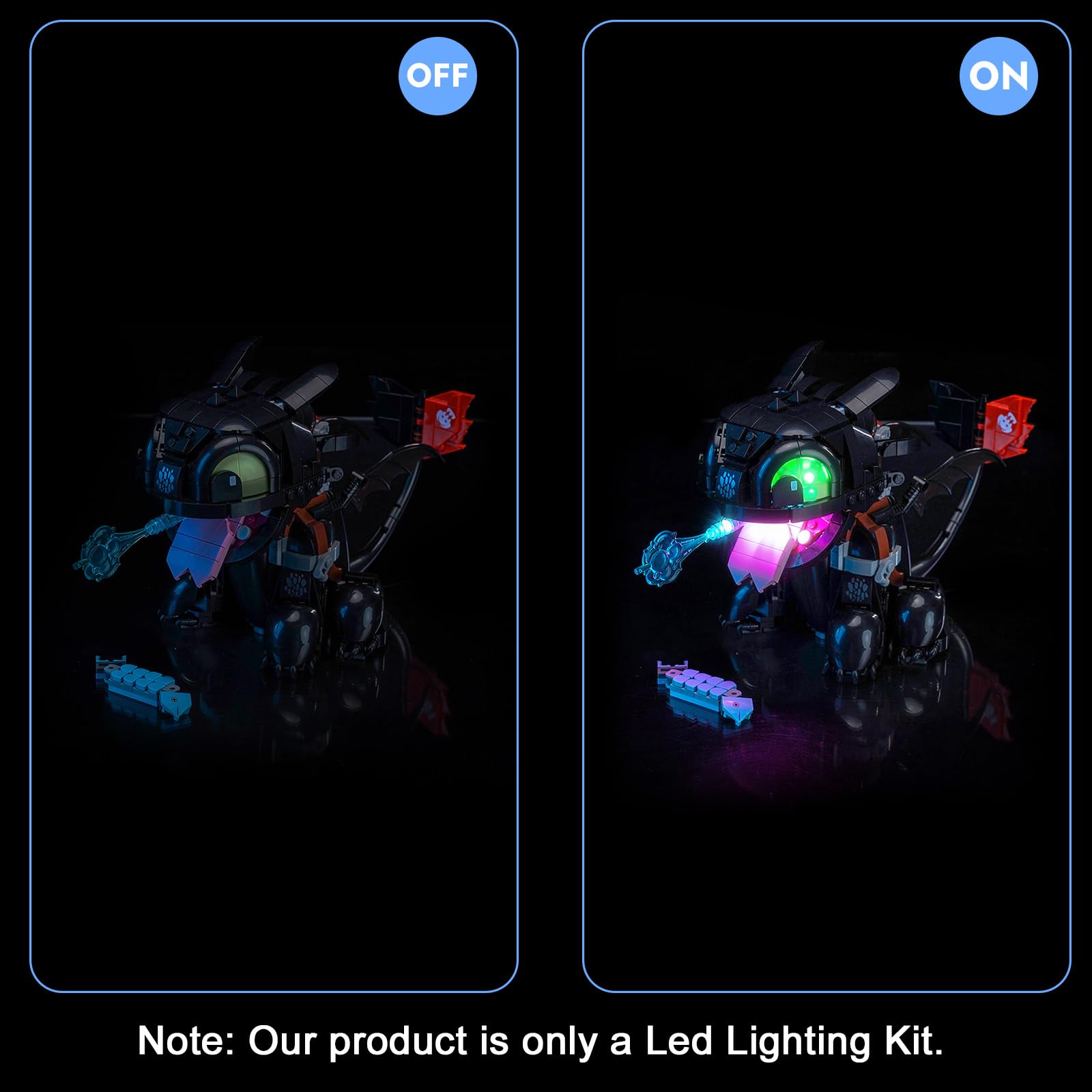 LocoLee Led Light Set Compatible with Lego 10375 How to Train Your Dragon: Toothless Led Decoration Lighting Kit Compatible with Lego 10375 Building Blocks Model,Only Lights Set,No Model - Image 4