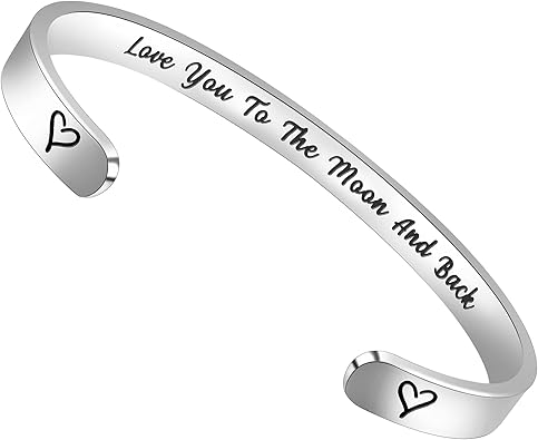 Btysun Bracelets for Women Mothers Day Bracelet Gifts from Daughter Inspirational Gifts for Women Graduation Gifts for Her Motivational Birthday Cuff Bangle Friendship Personalized Mantra Jewelry…