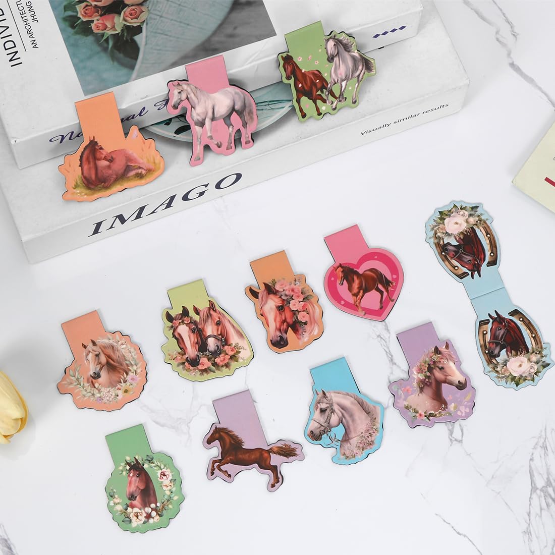 Bladwijzers, magnetische paarden, 10 stuks magnetische boekenleggers voor kinderen, cadeautje voor kinderverjaardag, kleine cadeaus voor boekenliefhebbers, scholieren, paardenliefhebbers Bladwijzers, magnetische paarden, 10 stuks magnetische boekenleggers voor kinderen, cadeautje voor kinderverjaardag, kleine cadeaus voor boekenliefhebbers, scholieren, paardenliefhebbers