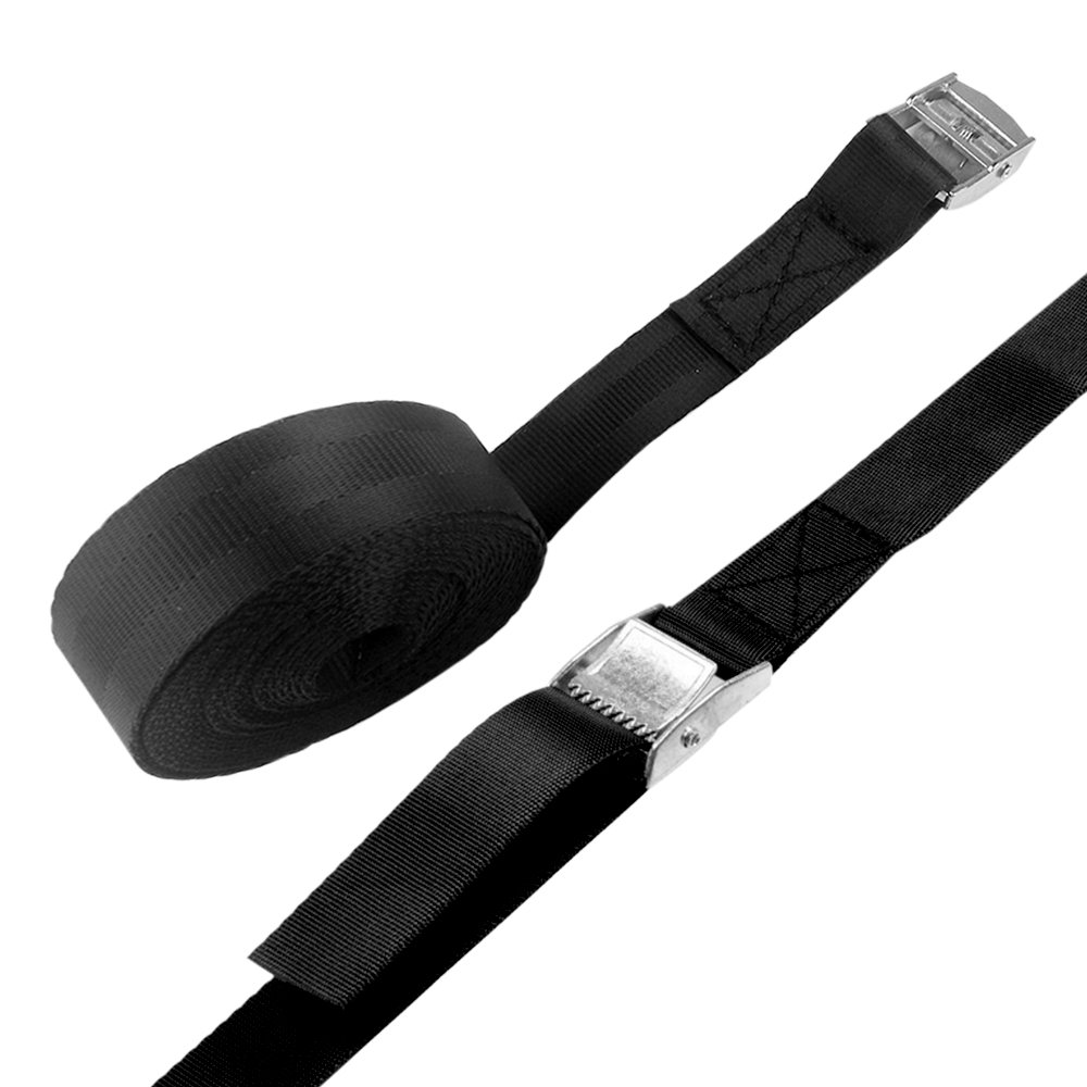 | 2pcs 5ft Nylon Cargo Metal Ratchet Tie Down Cam Buckle with Teeth Clamp Mechanism