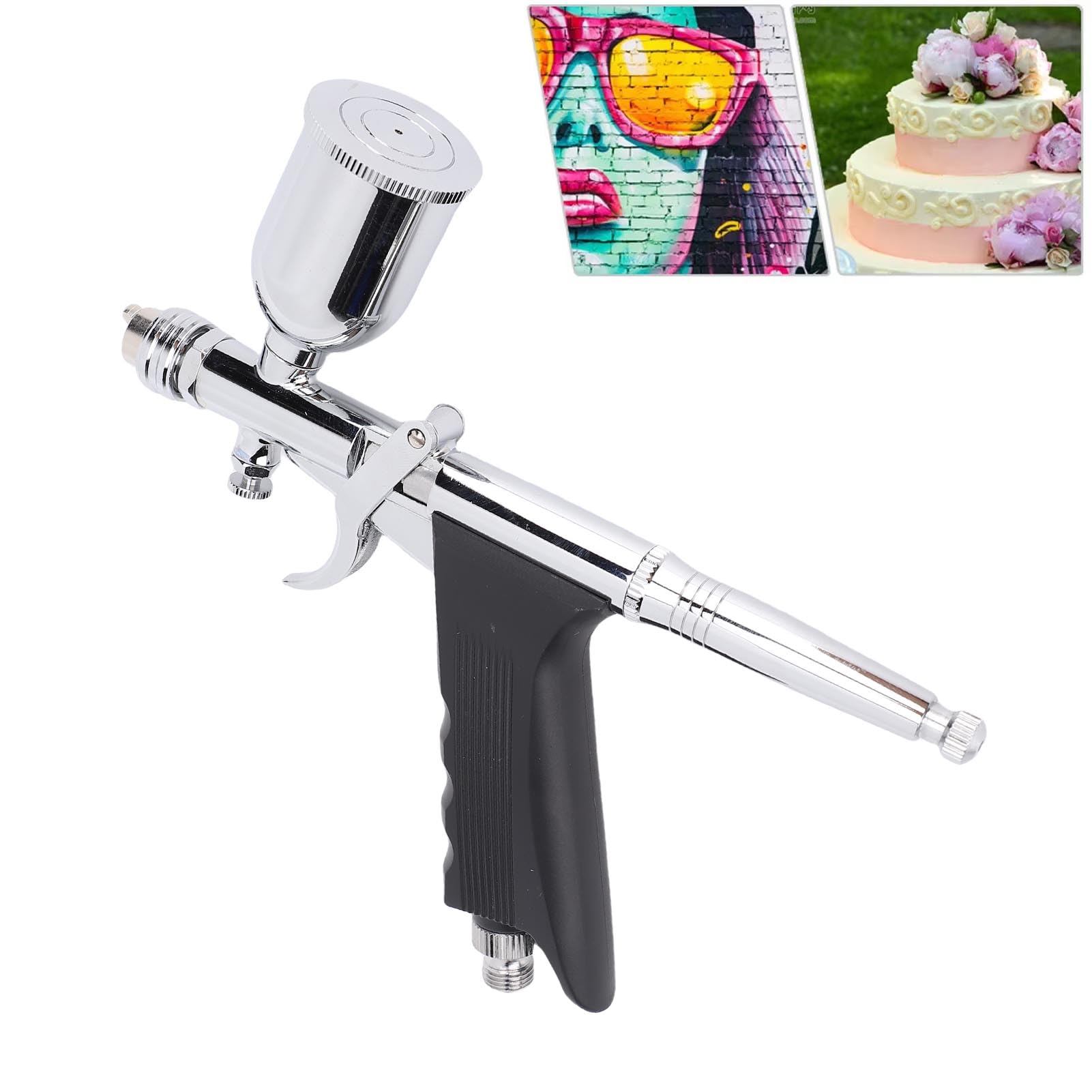 Airbrush-Set mit Doppelter Schwerkraftzufuhr und 0,3-mm-Düse Zum Malen von Künstlerbedarf, Flexibel und Einfach zu Bedienen, für Künstler und Anfänger, Aluminium und Kupfer