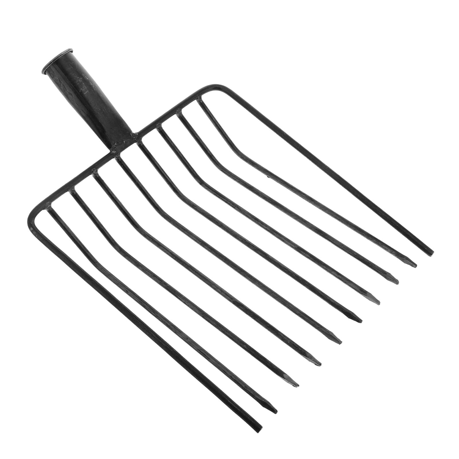 Artibetter Horquilla de Acero para Jardinería Cabezal Desmontable de 10 Dientes, Herramienta para Desherbar y Airear Suelos en Cultivos y Céspedes