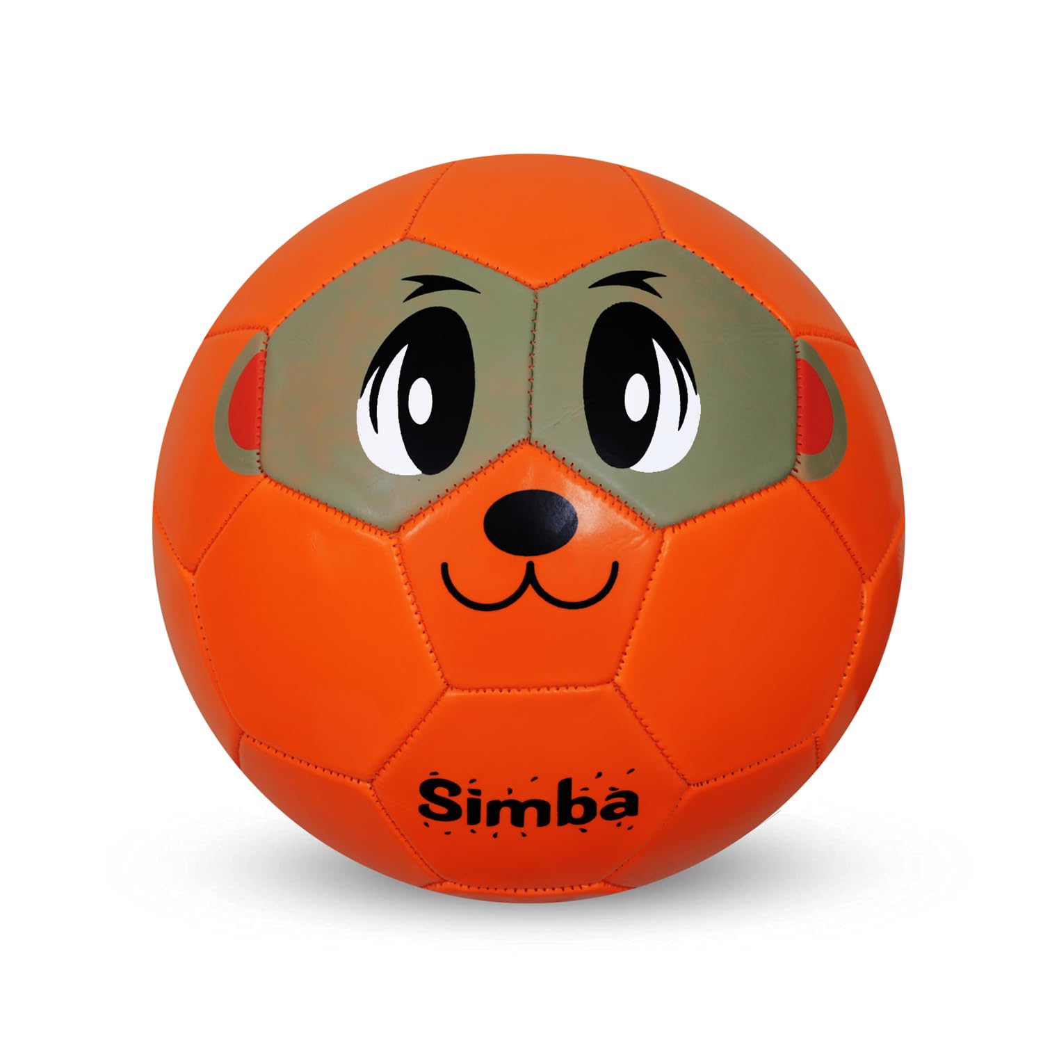GRS Simba Synthetic Leather Kids-Zone-Sports Football Soccer Toy Ball for 3-8 Years Kids, Size 3 - Simba (Orange) - Image 2 thumbnail