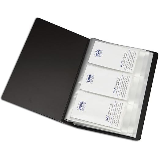 Business Card Holder File 240 Pockets Black