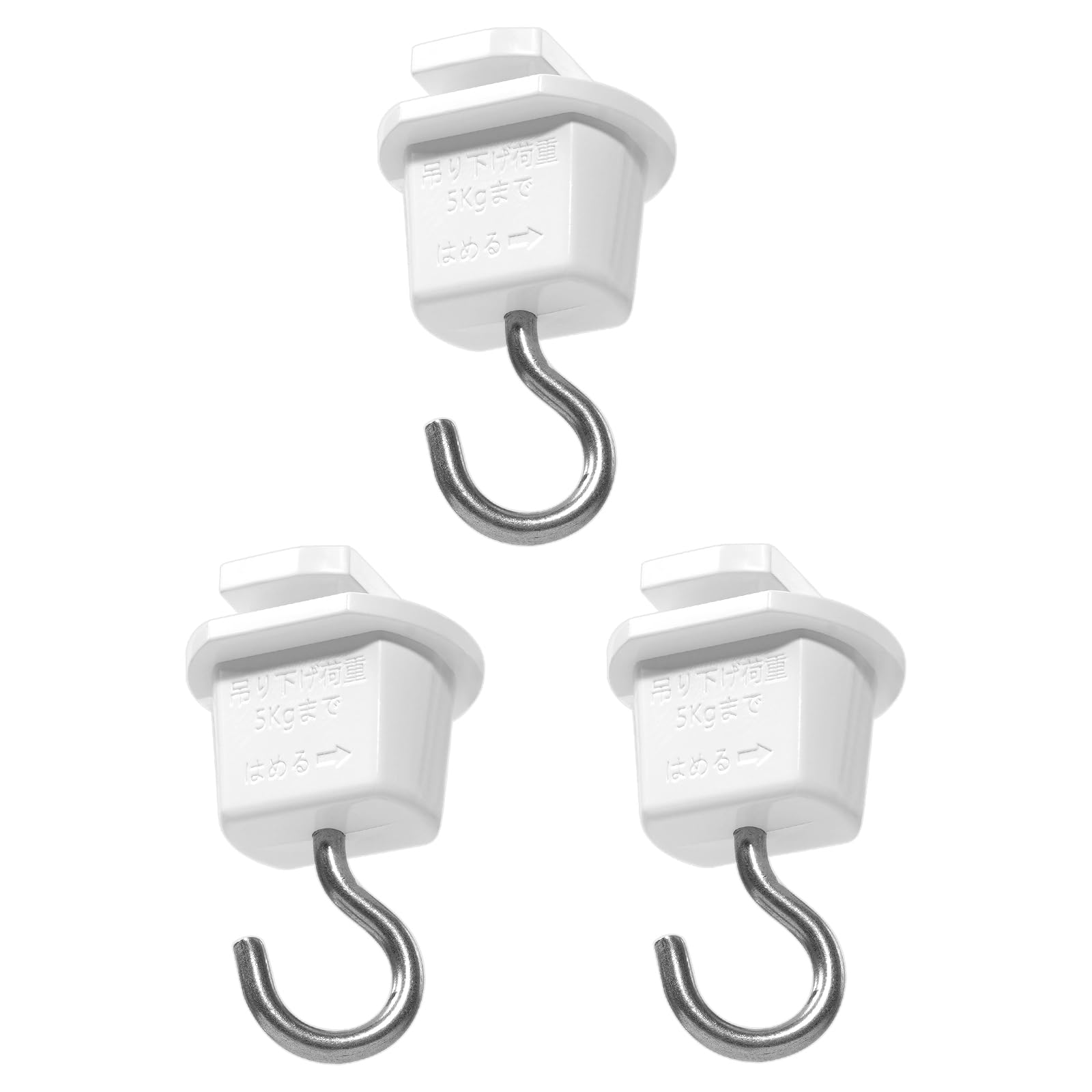 Aiwode ダクトレール用吊りフック 照明器具配線 ショップライン 吊りフック ライティングレール用 簡単取付 工事不要 ホワイト 3個セット