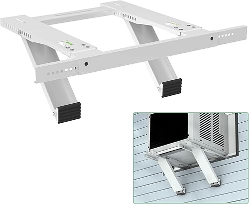 Miniatura 1 de Soporte de aire acondicionado sin taladrar, soporte de ventana de CA, montaje de ventanas colgantes individuales o dobles, acero resistente, soporta