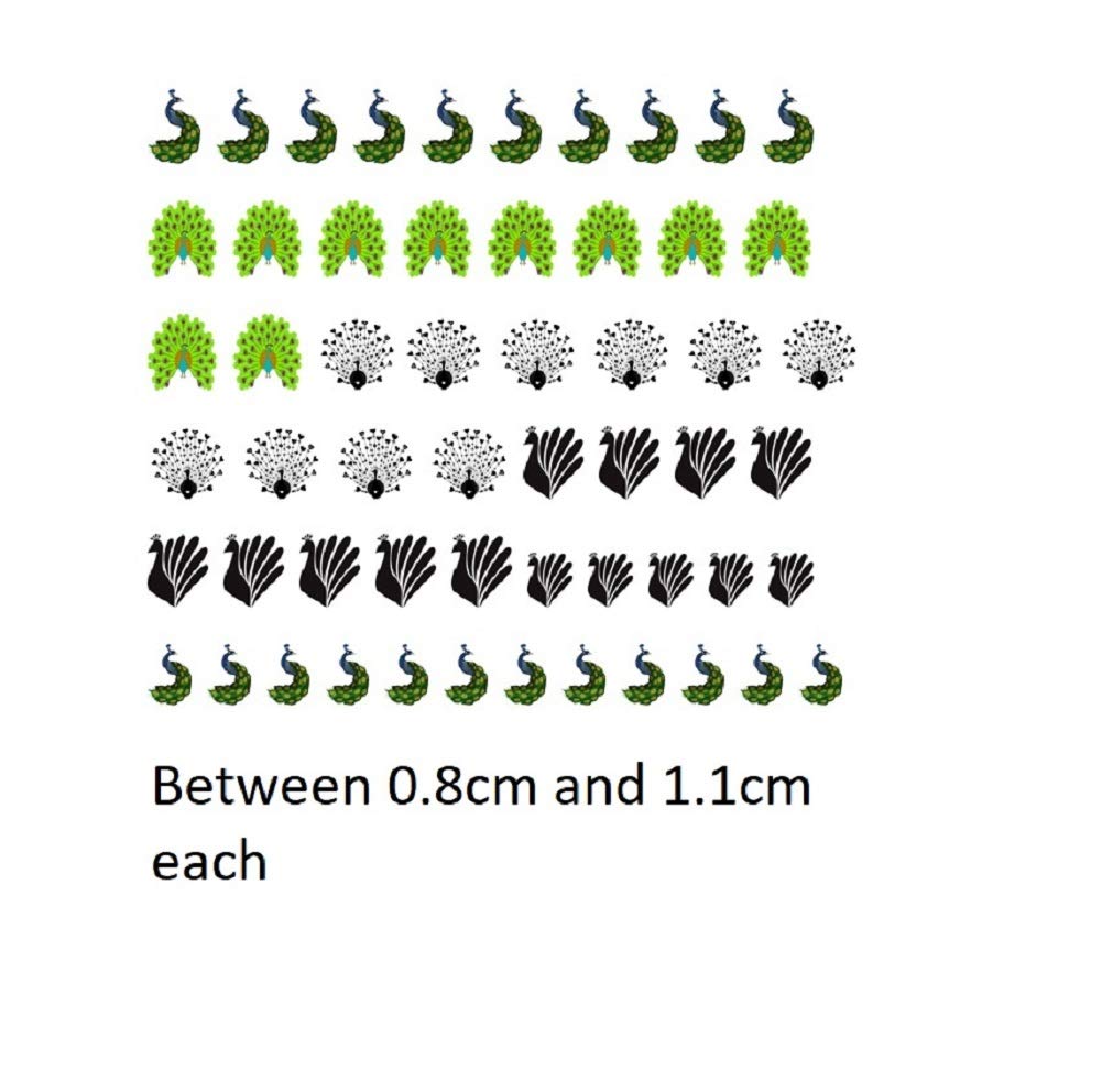 Peacock Collection (Peacock Nail Art Decals c1 1cm)