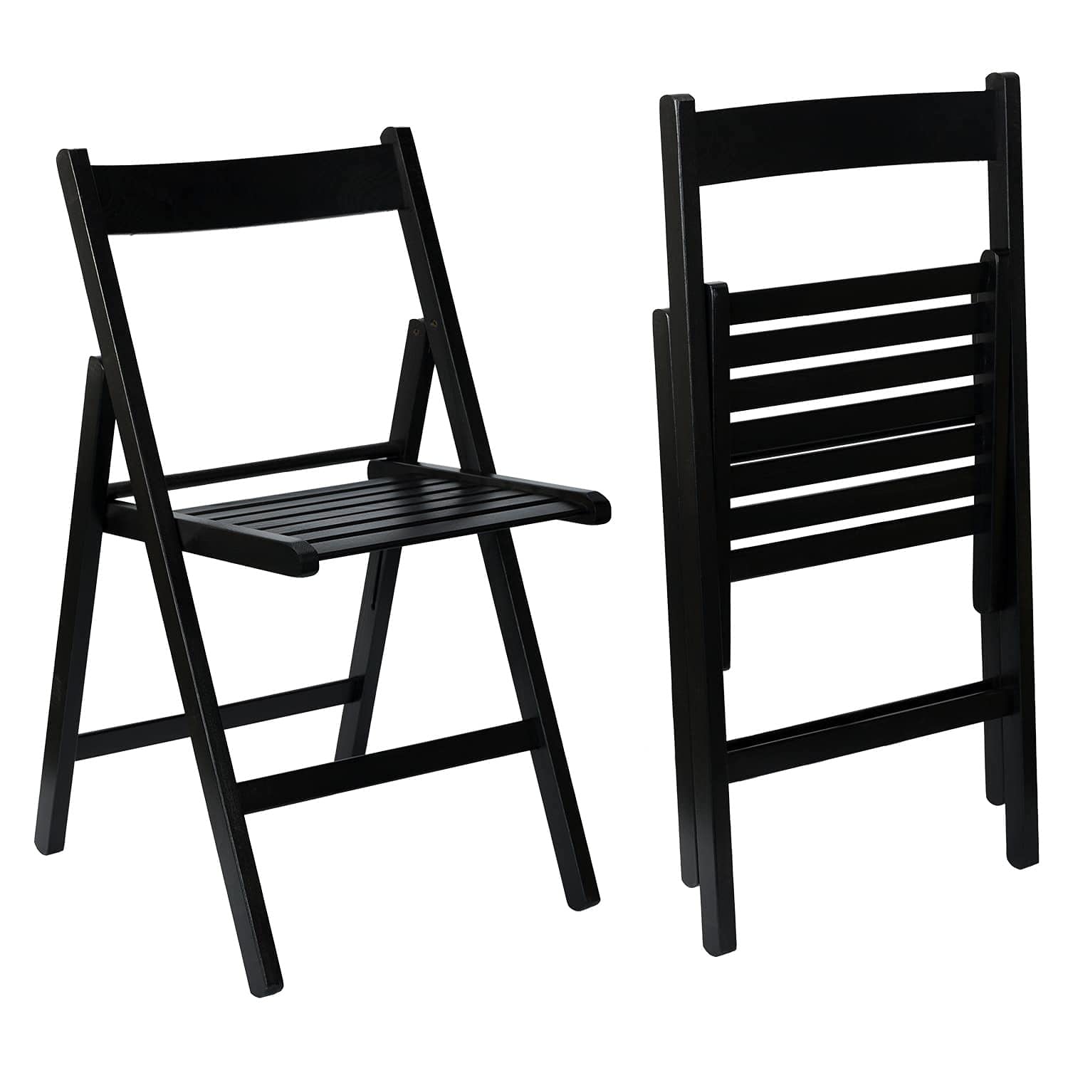 THINIA HOME Pack 2 Sillas Plegables de Madera de Haya Barnizada Buiani