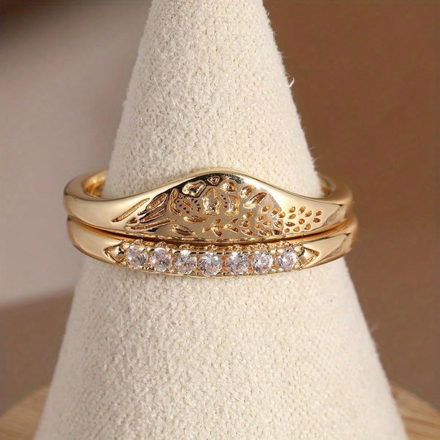 Vintage Elegant Ring Stack Set for Women Wedding Party Jewelry4