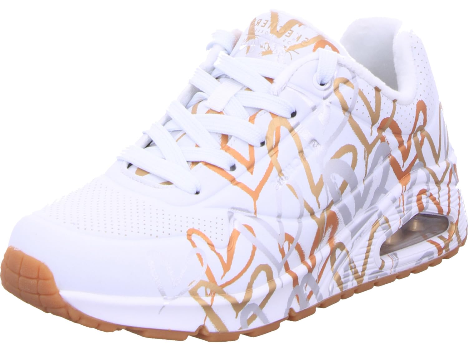 Skechers UNO-Metallic Love 155523-WTGD, Womens Sneakers, White, 38 EU
