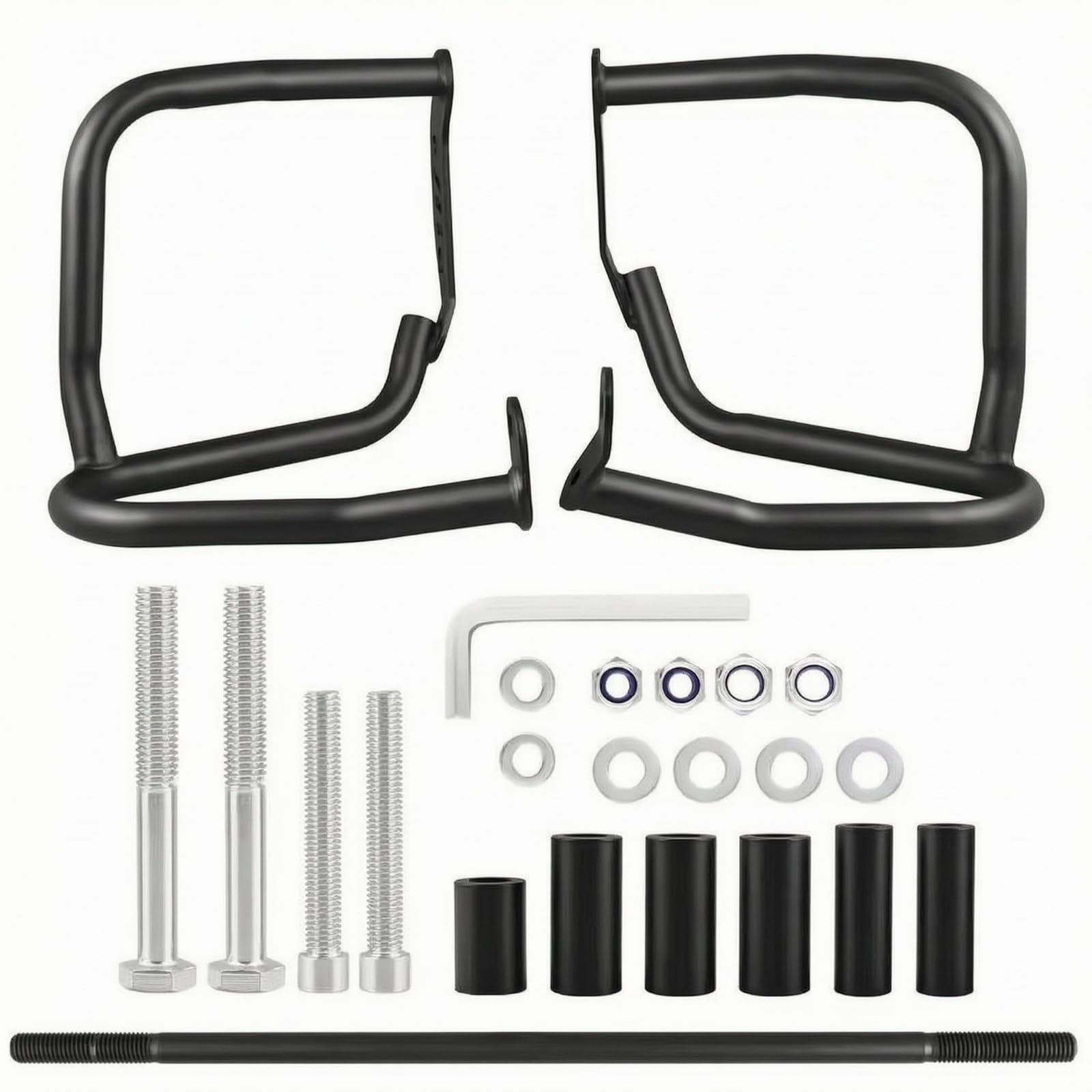 harayaa Paracrash Motocicletta Protezioni Motore Barre Crash Tubo Acciaio 25 Mm Piastre Robuste Protezione Componenti Cadute Lente Kit Completo Montaggio Adatto a Viaggio Leggero E Guida Cittadina