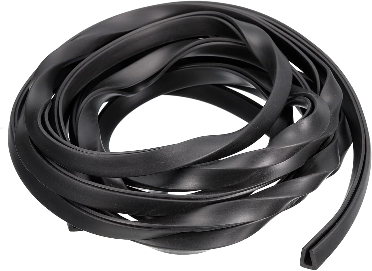 uxcell U Channel Edge Trim, 4.9ft Length Rubber Guard Seal Strip Edge Protector Flat Fit for 1.5-2mm Edge, (15/64" W x 25/32" H) Black