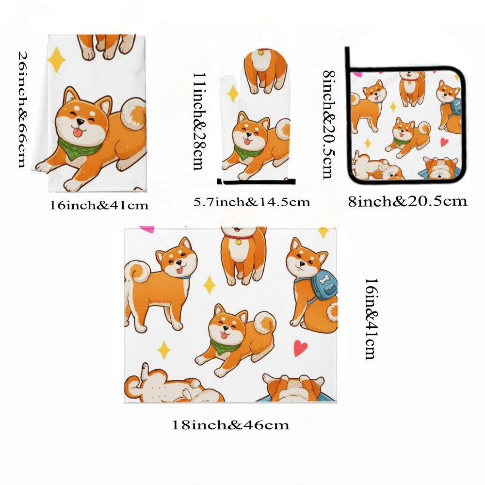 9PCS Carino Shiba Inu2 Cucina Decor e Accessori Set