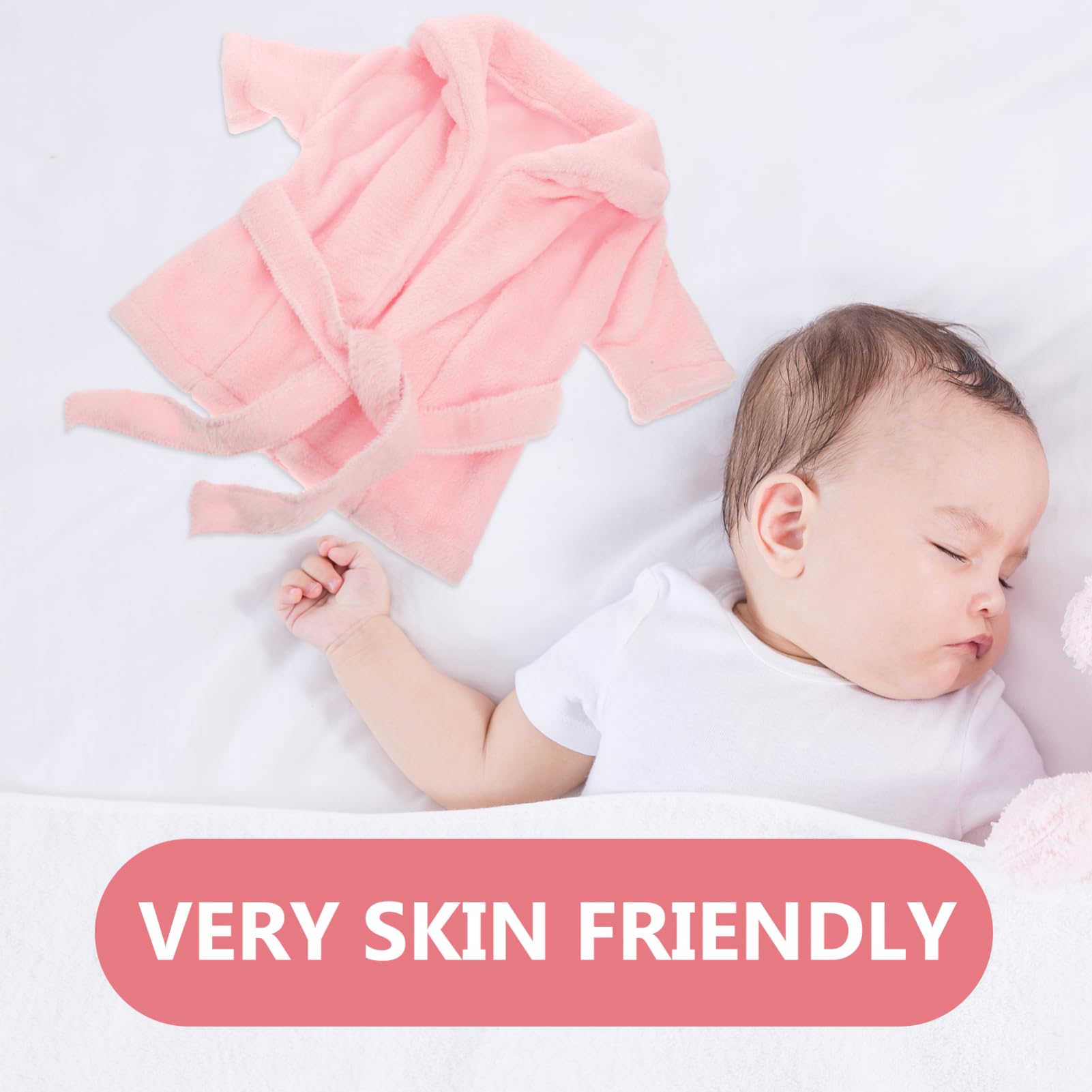 LIFKOME 1ensemble Set De Photographie Né Robe De Bain Fleece Douce Avec Serviette Et Accessoires Pour Fille Pour Séances Photo Et Utilisation