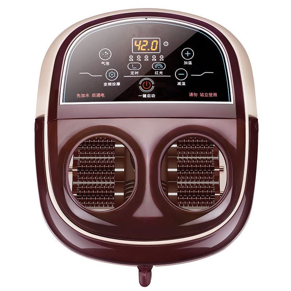 Poal Spa Bath Massorger, Spa de pie motorizado con calor y masaje y chorros, chorros de burbujas, shiatsu spa masajeador de spa rodillos de maíz, alivio del dolor muscular de los pies, regalos d