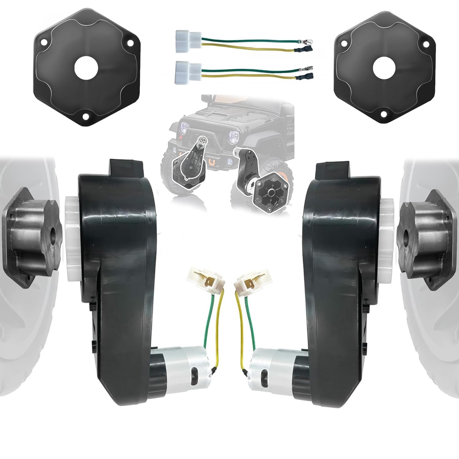 2PCS 12 Volt RS550 40000 RPM High-Speed Motor Gearbox for Electric Car Upgrade,Pair of 12V Ride On Toys Motor Replacement Parts,2 Free Coupler