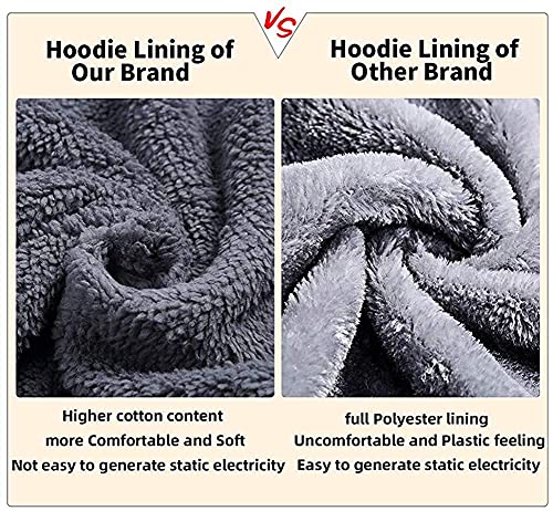 JACKETOWN Athletic Hoodies for Men Heavy Zip Up Sweatshirt Sherpa Fleece Jacket Winter Warmth Coat, Blue, XL4