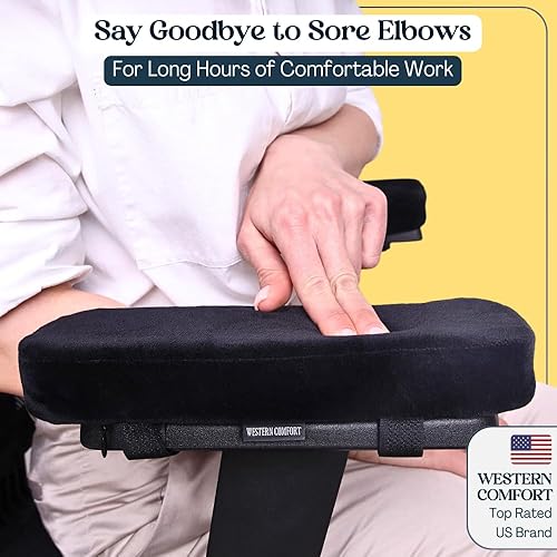 Miniatura 5 de WESTERN COMFORT Almohadillas gruesas para reposabrazos – Almohadillas de espuma viscoelástica para silla de oficina – Reposabrazos para silla de