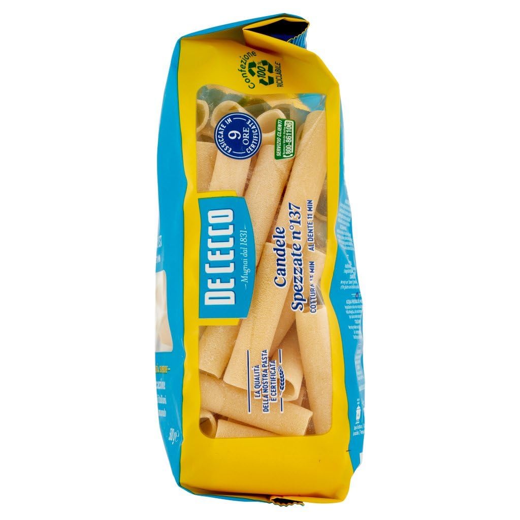 Italian Gourmet Pasta Candele Spezzate N°137 italienische Nudeln 20 x 500g | Grande formato tubolare, cottura al dente; perfekt für Ragù, Aufläufe, Gesamtnettogewicht 10 kg + Kostenlos Polpa 400g