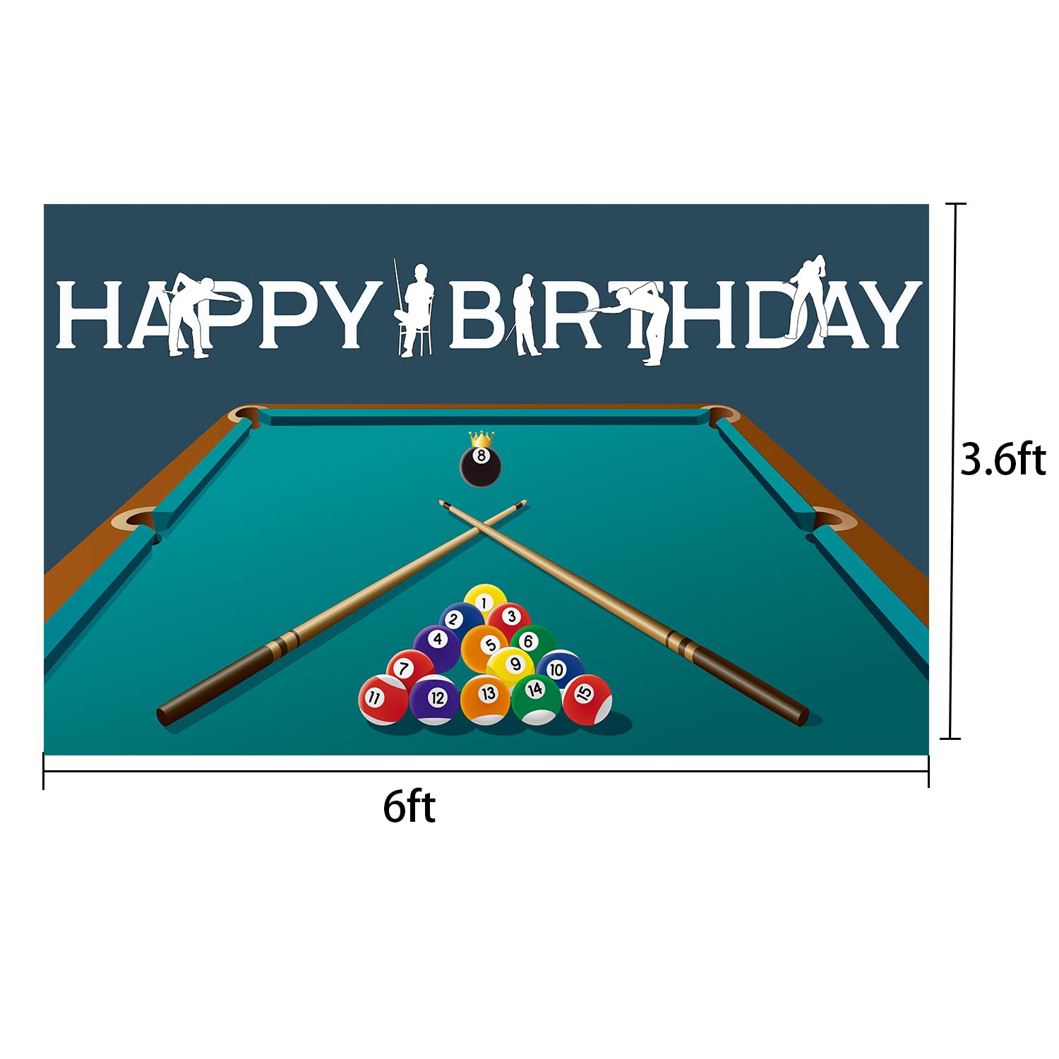 7x5ft Birthday Party Backdrop Billiard Pool Balls Photography
